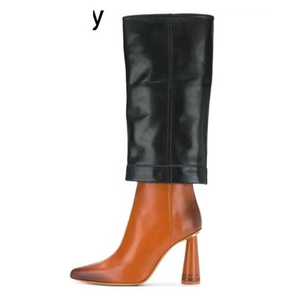 boots strange high heel knee boots women pointed toe flanging mixed colors long winter runway desgin shoes booties 01m5, Black
boots strange high heel knee boots women pointed toe flanging mixed colors long winter runway desgin shoes booties 01m5, Black