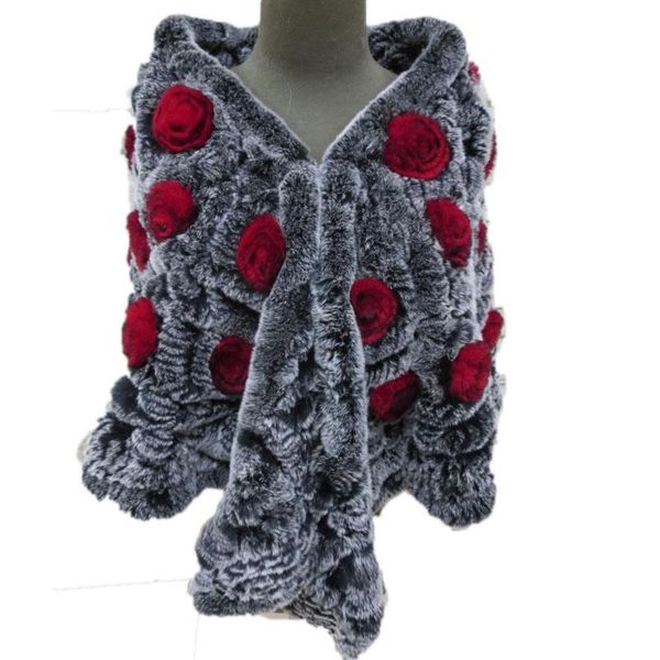 scarves women real rex fur cape coat female knitted semicircle rose poncho lady winter warm wraps 2colors, Blue;gray
scarves women real rex fur cape coat female knitted semicircle rose poncho lady winter warm wraps 2colors, Blue;gray