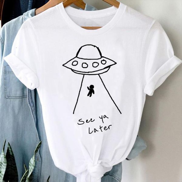 and women cartoon alien men ufo funny fashion casual 90s cute clothes graphic lady print female tee shirt, White;black
and women cartoon alien men ufo funny fashion casual 90s cute clothes graphic lady print female tee shirt, White;black