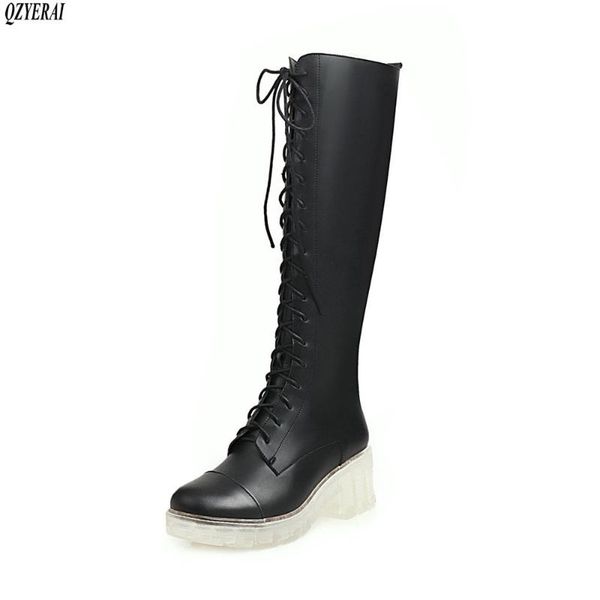 boots autumn winter knee genuine leather women crystal high-heeled lace-up fashion cow shoes, Black
boots autumn winter knee genuine leather women crystal high-heeled lace-up fashion cow shoes, Black