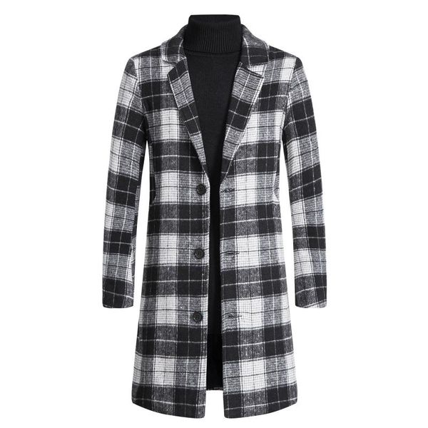 men's wool & blends casual plaid single breasted solid turn-down collar long woollen overcoat men clothing jacket chaquetasjaqueta masc, Black
men's wool & blends casual plaid single breasted solid turn-down collar long woollen overcoat men clothing jacket chaquetasjaqueta masc, Black