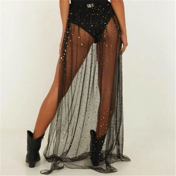 women's swimwear women solid see through sheer mesh bikini swimsuit cover up skirt dress, White;black
women's swimwear women solid see through sheer mesh bikini swimsuit cover up skirt dress, White;black