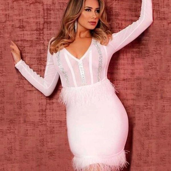 casual dresses dressbird women spring long sleeve bandage bodycon dress vestidos white feathers pearl v neck celebrity evening party, Black;gray
casual dresses dressbird women spring long sleeve bandage bodycon dress vestidos white feathers pearl v neck celebrity evening party, Black;gray