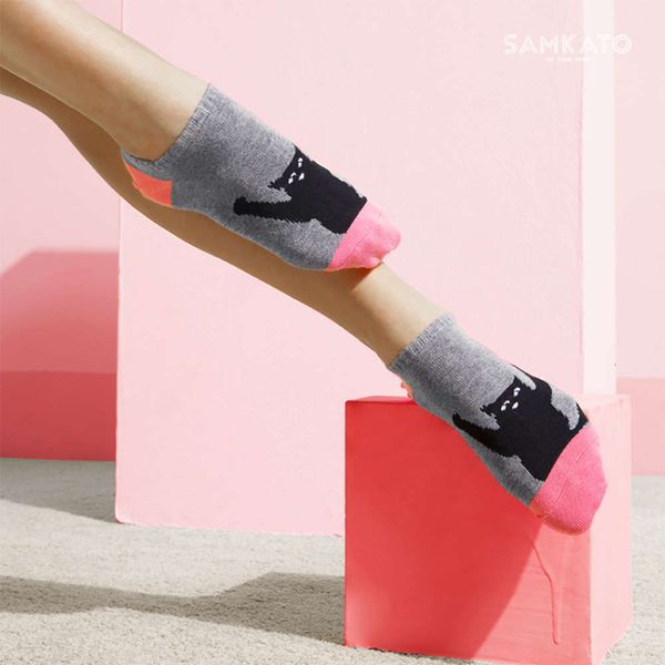 spring socks women's cotton, Black;white