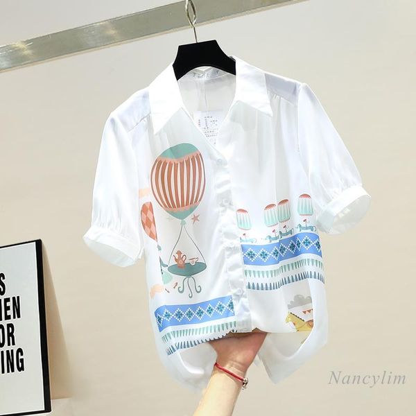 women's blouses & shirts short sleeve 2021 summer all-matching loose casual fashion printed chiffon shirt office lady blusas, White
women's blouses & shirts short sleeve 2021 summer all-matching loose casual fashion printed chiffon shirt office lady blusas, White