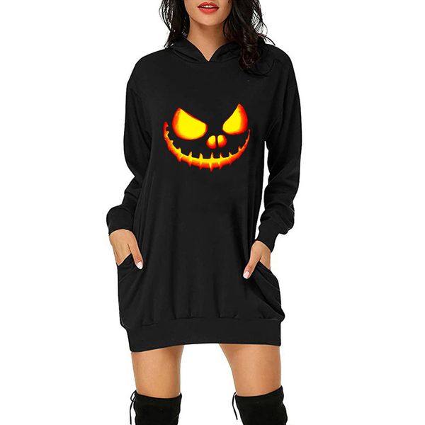 halloween pumpkin lantern expression hoodie women mid-length sweater dress, Black;gray
halloween pumpkin lantern expression hoodie women mid-length sweater dress, Black;gray