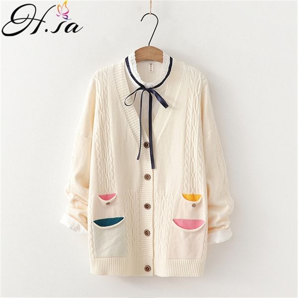 hsa v-neck women winter sweaters cardigans criss-cross button knit jacket color pockets chic long ropa de mujer 210430, White
hsa v-neck women winter sweaters cardigans criss-cross button knit jacket color pockets chic long ropa de mujer 210430, White