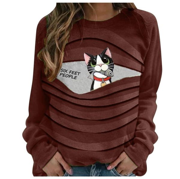 women's t-shirt cat print fashion casual long-sleeved retro classic black white striped o-neck pullover women street tshirt
women's t-shirt cat print fashion casual long-sleeved retro classic black white striped o-neck pullover women street tshirt