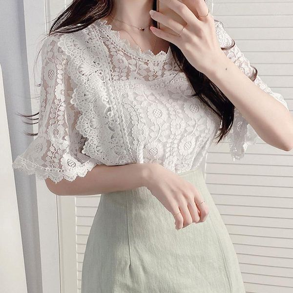 summer white lace women blouse 2021 fashion clothing womens and blouses tunique chemisier femme blusas mujer women's & shirts
summer white lace women blouse 2021 fashion clothing womens and blouses tunique chemisier femme blusas mujer women's & shirts