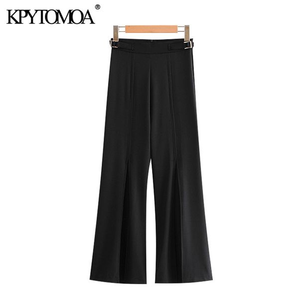 women fashion with buckles pleated wide leg pants vintage high waist back zipper female ankle trousers mujer 210416, Black;white
women fashion with buckles pleated wide leg pants vintage high waist back zipper female ankle trousers mujer 210416, Black;white