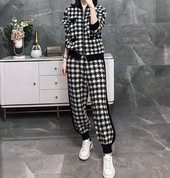 autumn and winter hepburn style womens tracksuits black white knitted suit fashion sweater mid harem pants net red 2 piece, Gray
autumn and winter hepburn style womens tracksuits black white knitted suit fashion sweater mid harem pants net red 2 piece, Gray