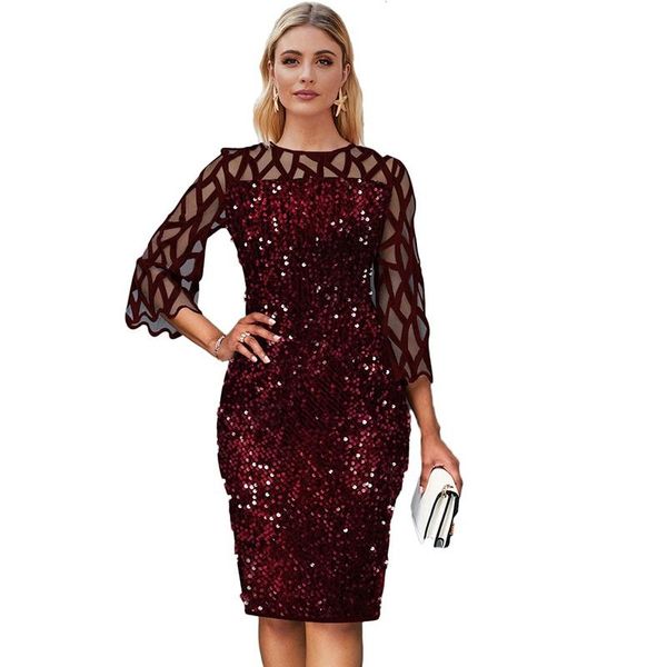 casual dresses burgundy sequin bodycon dress women 2021 patchwork mesh long sleeve sparkle club spring elegant evening party, Black;gray
casual dresses burgundy sequin bodycon dress women 2021 patchwork mesh long sleeve sparkle club spring elegant evening party, Black;gray