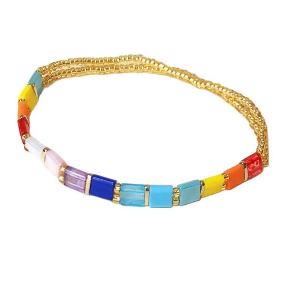 beaded, strands boho jewlery rainbow tila beaded bracalet gold miyuki beads elastic bangles for women accessories bridesmaid gift pulseras 1, Black
beaded, strands boho jewlery rainbow tila beaded bracalet gold miyuki beads elastic bangles for women accessories bridesmaid gift pulseras 1, Black