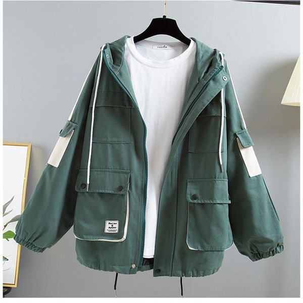 women's jackets 2021 military style spring women hooded bomber spliced long sleeve windbreaker loose female jacket, Black;brown
women's jackets 2021 military style spring women hooded bomber spliced long sleeve windbreaker loose female jacket, Black;brown