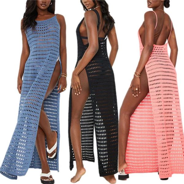 women's swimwear hollow out long dress, sleeveless crochet high split swimsuit cover up pink/black/blue/white, s//l, White;black
women's swimwear hollow out long dress, sleeveless crochet high split swimsuit cover up pink/black/blue/white, s//l, White;black