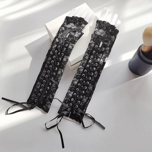 gloves lace bandage long style points to nightclub dancing fun etiquette nail buckle open finger cos, Blue;gray
gloves lace bandage long style points to nightclub dancing fun etiquette nail buckle open finger cos, Blue;gray