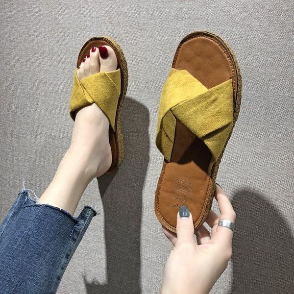 slippers 2021 summer solid color shoes woman fashion cross women's casual korean version women 202103, Black
slippers 2021 summer solid color shoes woman fashion cross women's casual korean version women 202103, Black