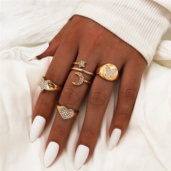 cluster rings yo bohemia ring set gold color cz stone zircon moon star heart butterfly for women fashion jewelry, Golden;silver
cluster rings yo bohemia ring set gold color cz stone zircon moon star heart butterfly for women fashion jewelry, Golden;silver