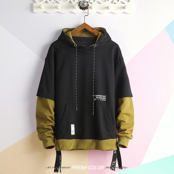 men's hoodies & sweatshirts hoodie men pullover autumn men's fashion patchwork hip hop ribbons mens japanese retro hooded 5xl-m, Black
men's hoodies & sweatshirts hoodie men pullover autumn men's fashion patchwork hip hop ribbons mens japanese retro hooded 5xl-m, Black