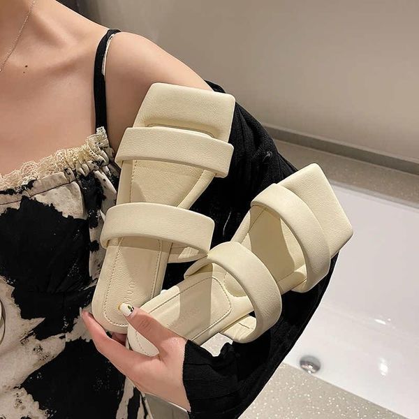 slippers sandals summer ladies women square head shoes pump fashion 2021, Black 
slippers sandals summer ladies women square head shoes pump fashion 2021, Black