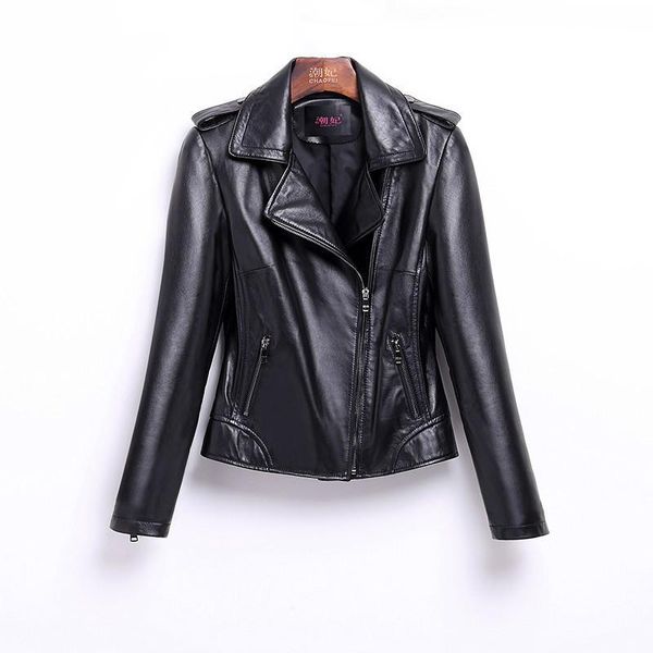 women's leather & faux geniune jacket for female sheepskin jackets slim plus size 4 spring autumn chaqueta mujer mf170, Black
women's leather & faux geniune jacket for female sheepskin jackets slim plus size 4 spring autumn chaqueta mujer mf170, Black