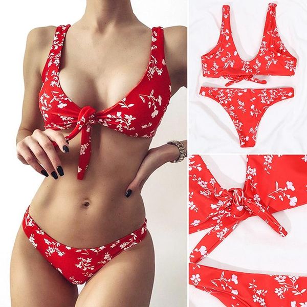 women's swimwear red floral print low-waisted bikini sets swimsuit women bow-knot 2 pieces beach bathing suits, White;black
women's swimwear red floral print low-waisted bikini sets swimsuit women bow-knot 2 pieces beach bathing suits, White;black