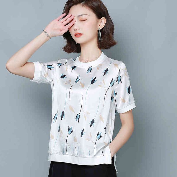 korean silk blouses women satin blouse summer ladies print shirts plus size short sleeve 210427, White
korean silk blouses women satin blouse summer ladies print shirts plus size short sleeve 210427, White