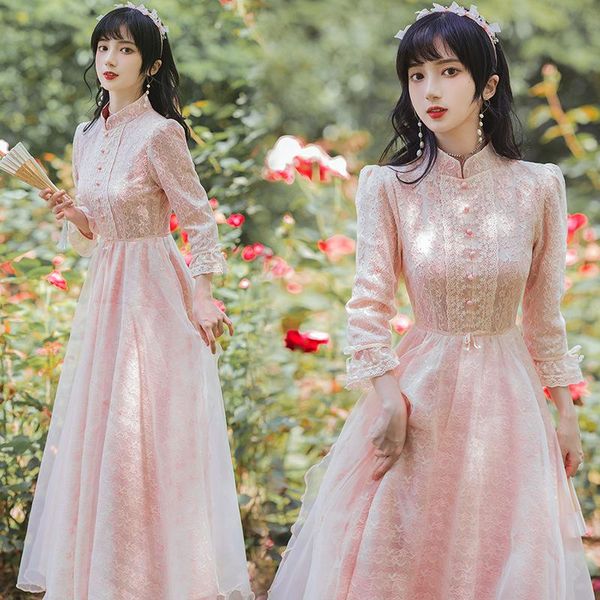 ethnic clothing pink bride wedding dress casual gown sweet lace slim qipao vintage mandarin collar long cheongsam lady vestidos autumn, Red
ethnic clothing pink bride wedding dress casual gown sweet lace slim qipao vintage mandarin collar long cheongsam lady vestidos autumn, Red