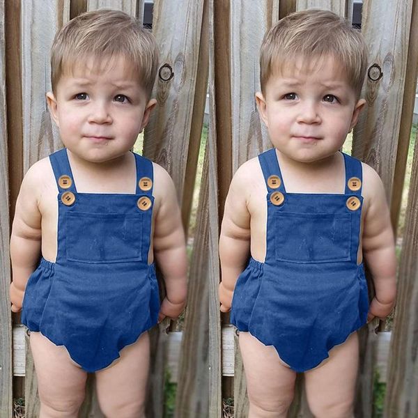 born clothes infant baby girls boys babysuit summer strap denim solid ruffled romper jumpsuits clothing kawaii, Blue
born clothes infant baby girls boys babysuit summer strap denim solid ruffled romper jumpsuits clothing kawaii, Blue