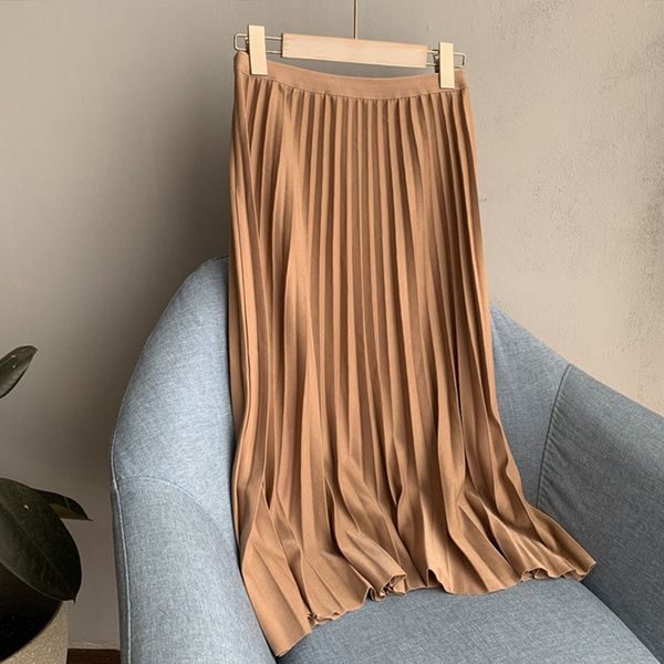 elegant pleated a line midi length skirt women elastic high waist long skirt female spring vintage fashion ladies bottoms 210518, Black
elegant pleated a line midi length skirt women elastic high waist long skirt female spring vintage fashion ladies bottoms 210518, Black