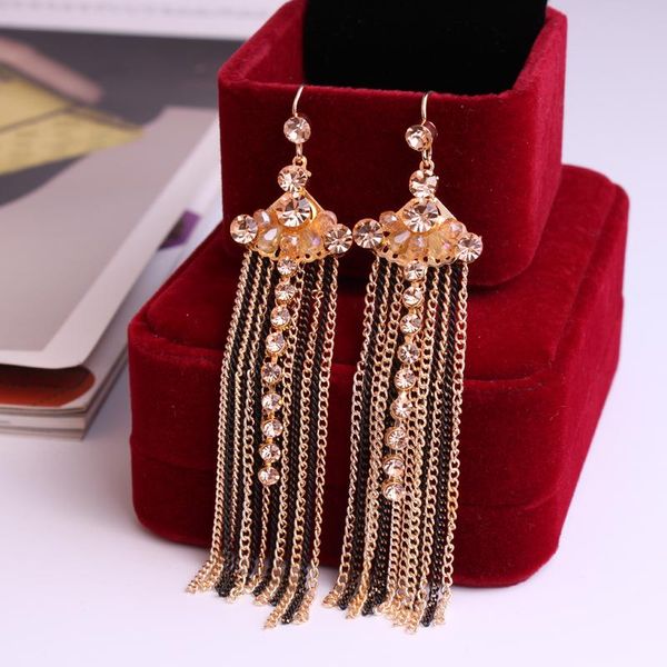 dangle & chandelier bohemian champagne gold exaggerated long fringed earrings women crystal temperament, Silver
dangle & chandelier bohemian champagne gold exaggerated long fringed earrings women crystal temperament, Silver