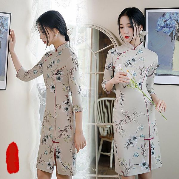 ethnic clothing autumn elegant seven points sleeve high split knee-length qipao mandarin collar cheongsam size -4xl, Red
ethnic clothing autumn elegant seven points sleeve high split knee-length qipao mandarin collar cheongsam size -4xl, Red