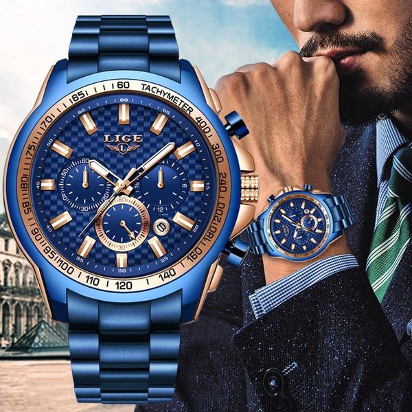wristwatches lige 2021 blue full steel fashion mens watches sport military chronograph quartz watch men relogio masculin, Slivery;brown
wristwatches lige 2021 blue full steel fashion mens watches sport military chronograph quartz watch men relogio masculin, Slivery;brown