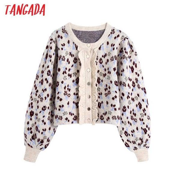 tangada women flowers oversized cardigan ruffles jumper short style autumn winter sweater be725 210609, White
tangada women flowers oversized cardigan ruffles jumper short style autumn winter sweater be725 210609, White