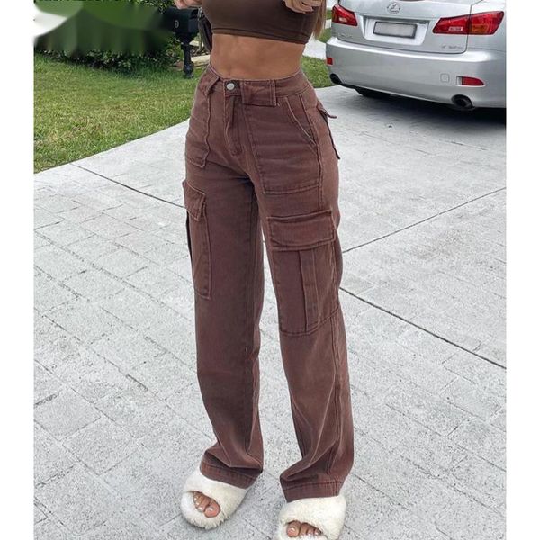 women's jeans brown vintage baggy women 90s streetwear pockets wide leg cargo pants low waist straight denim trousers 2021, Blue
women's jeans brown vintage baggy women 90s streetwear pockets wide leg cargo pants low waist straight denim trousers 2021, Blue