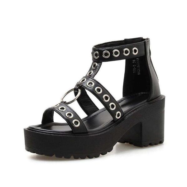 dress shoes platform sandals high heel summer 2021 gladiator for women punk block heels lja754-1, Black
dress shoes platform sandals high heel summer 2021 gladiator for women punk block heels lja754-1, Black