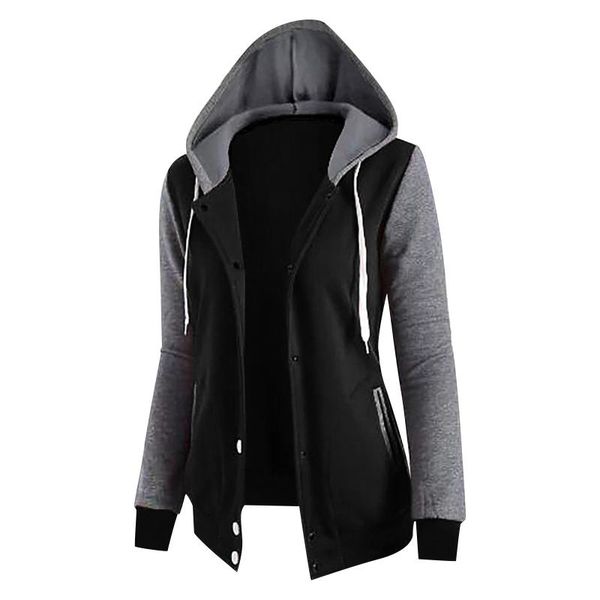 women's jackets ladies bicolor splicing coat female winter warm hooded jacket drawstring pocket button 2021 long-sleeved manteau femme, Black;brown
women's jackets ladies bicolor splicing coat female winter warm hooded jacket drawstring pocket button 2021 long-sleeved manteau femme, Black;brown