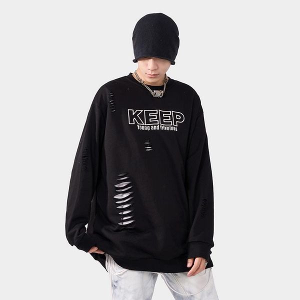 men's t-shirts gothic frayed oversized alternative clothing streetwear men letters print harajuku long sleeve graphic t shirts anime, White;black
men's t-shirts gothic frayed oversized alternative clothing streetwear men letters print harajuku long sleeve graphic t shirts anime, White;black