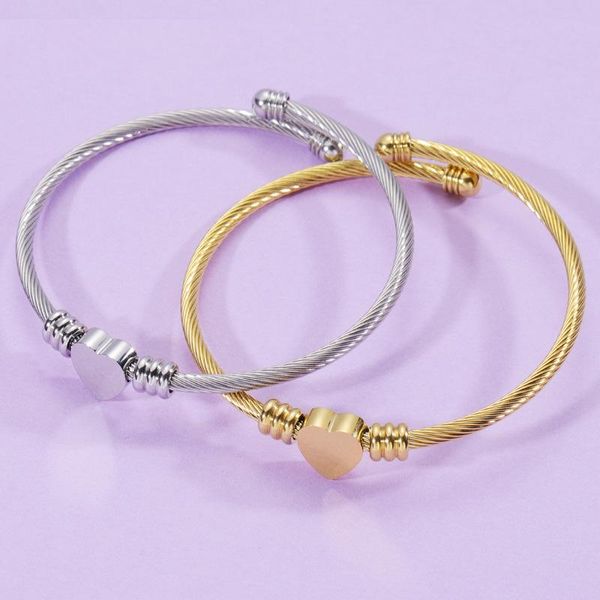 charm bracelets stainless steel cuff open bangles braceltes for women girls heart adjustable mirror polish wholesale 5pcs, Golden;silver
charm bracelets stainless steel cuff open bangles braceltes for women girls heart adjustable mirror polish wholesale 5pcs, Golden;silver