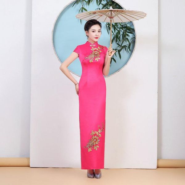 ethnic clothing pink embroidery satin qipao red chinese bride wedding dress vintage mandarin collar cheongsams vestidos improved s-5xl gown
ethnic clothing pink embroidery satin qipao red chinese bride wedding dress vintage mandarin collar cheongsams vestidos improved s-5xl gown