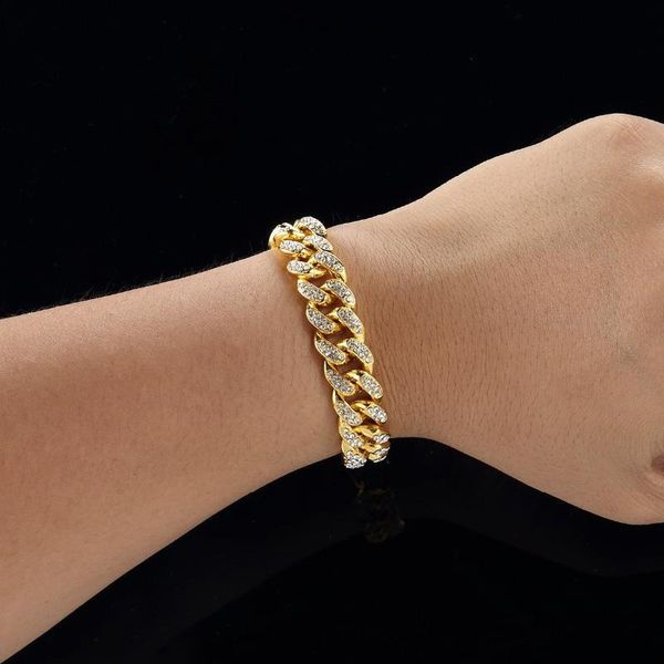 link, chain men luxury gold color iced out rhinestone bracelets miami cuban link bracelet bangles for hip hop boy, Black
link, chain men luxury gold color iced out rhinestone bracelets miami cuban link bracelet bangles for hip hop boy, Black