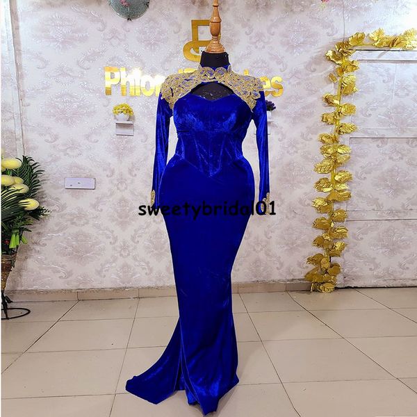 royal blue prom dress mermaid 2022 long sleeves velvet appliques aso ebi evening dresses african party gowns for women, Black
royal blue prom dress mermaid 2022 long sleeves velvet appliques aso ebi evening dresses african party gowns for women, Black