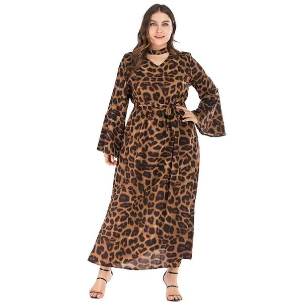 casual dresses 2021 autumn plus size leopard print long dress v neck women party club maxi bell sleeve 3xl large loose vestidos, Black;gray
casual dresses 2021 autumn plus size leopard print long dress v neck women party club maxi bell sleeve 3xl large loose vestidos, Black;gray