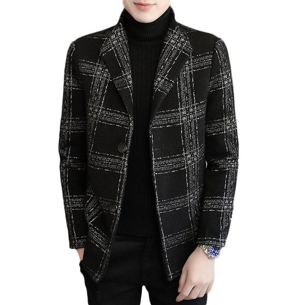 men's wool & blends 2021 autumn winter fashion brand lattice coat windbreaker lapel slim short thick woolen trench male, Black
men's wool & blends 2021 autumn winter fashion brand lattice coat windbreaker lapel slim short thick woolen trench male, Black