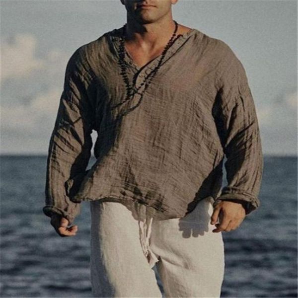 men's casual shirts 2021 autumn cotton linen for menvintage button stand collar men solid shirt spring long sleeve loose pullover top, White;black 
men's casual shirts 2021 autumn cotton linen for menvintage button stand collar men solid shirt spring long sleeve loose pullover top, White;black