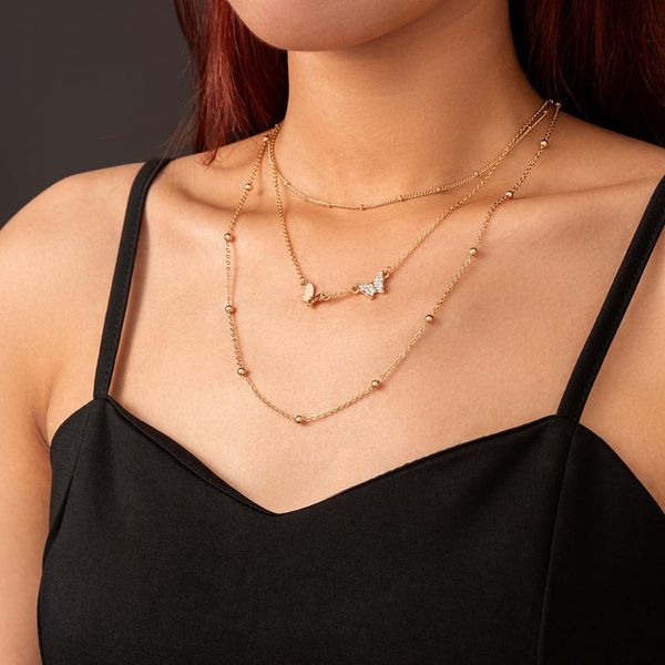 chains fashion crystal butterfly multi-layer chain pendant necklace for women choker vintage simple bead trendy fmale jewelry gift, Silver
chains fashion crystal butterfly multi-layer chain pendant necklace for women choker vintage simple bead trendy fmale jewelry gift, Silver