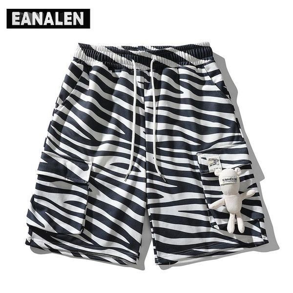 summer men's striped bear casual shorts zebra pattern workwear short sleeve loose harajuku street university korean clothing, White;black
summer men's striped bear casual shorts zebra pattern workwear short sleeve loose harajuku street university korean clothing, White;black