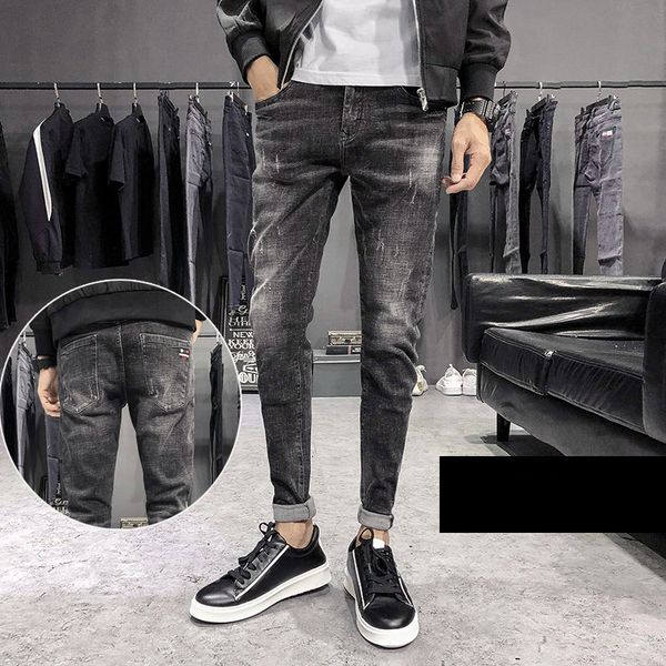 men's jeans fashion denim men's autumn korean slim feet casual stretch teenagers brand black and gray trousers 5rpz, Blue
men's jeans fashion denim men's autumn korean slim feet casual stretch teenagers brand black and gray trousers 5rpz, Blue