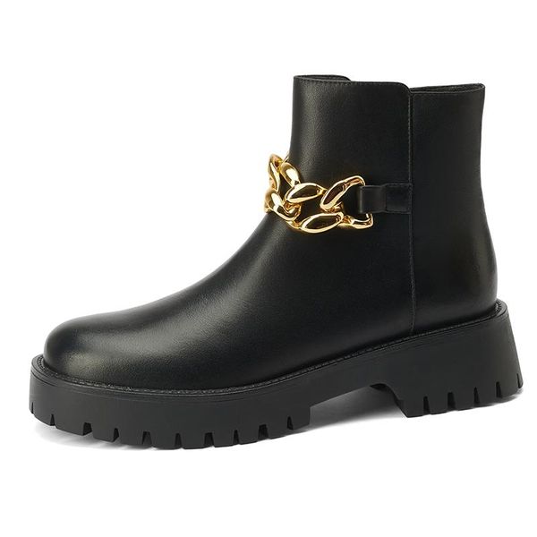 boots women ankle genuine leather chunky heel platform side zipper metal decoration round toe ladies shoes autumn winter, Black
boots women ankle genuine leather chunky heel platform side zipper metal decoration round toe ladies shoes autumn winter, Black