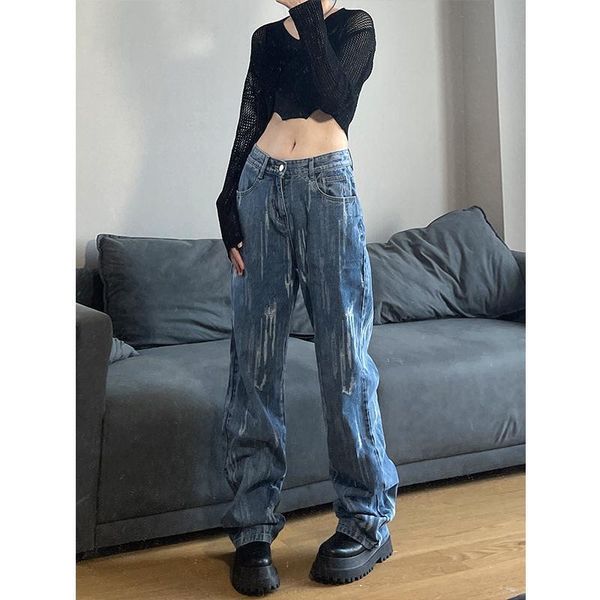 women's jeans women distressed plus size denim wide leg pants y2k boy friend jean loose straight high waist mopping trousers 4xl, Blue
women's jeans women distressed plus size denim wide leg pants y2k boy friend jean loose straight high waist mopping trousers 4xl, Blue